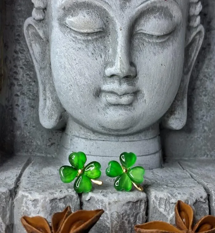 Aretes trébol cuatro hojas · foto 1