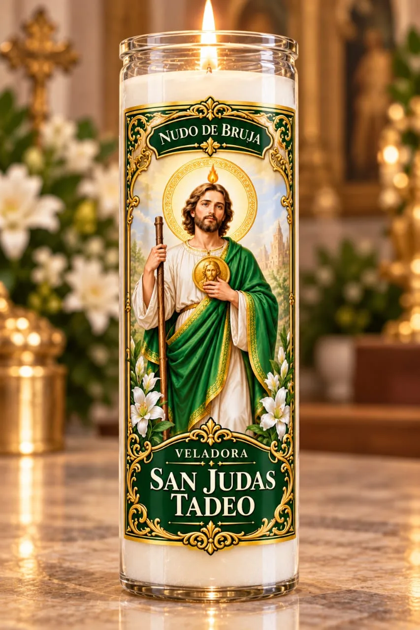 Veladora San Judas Tadeo Blanca