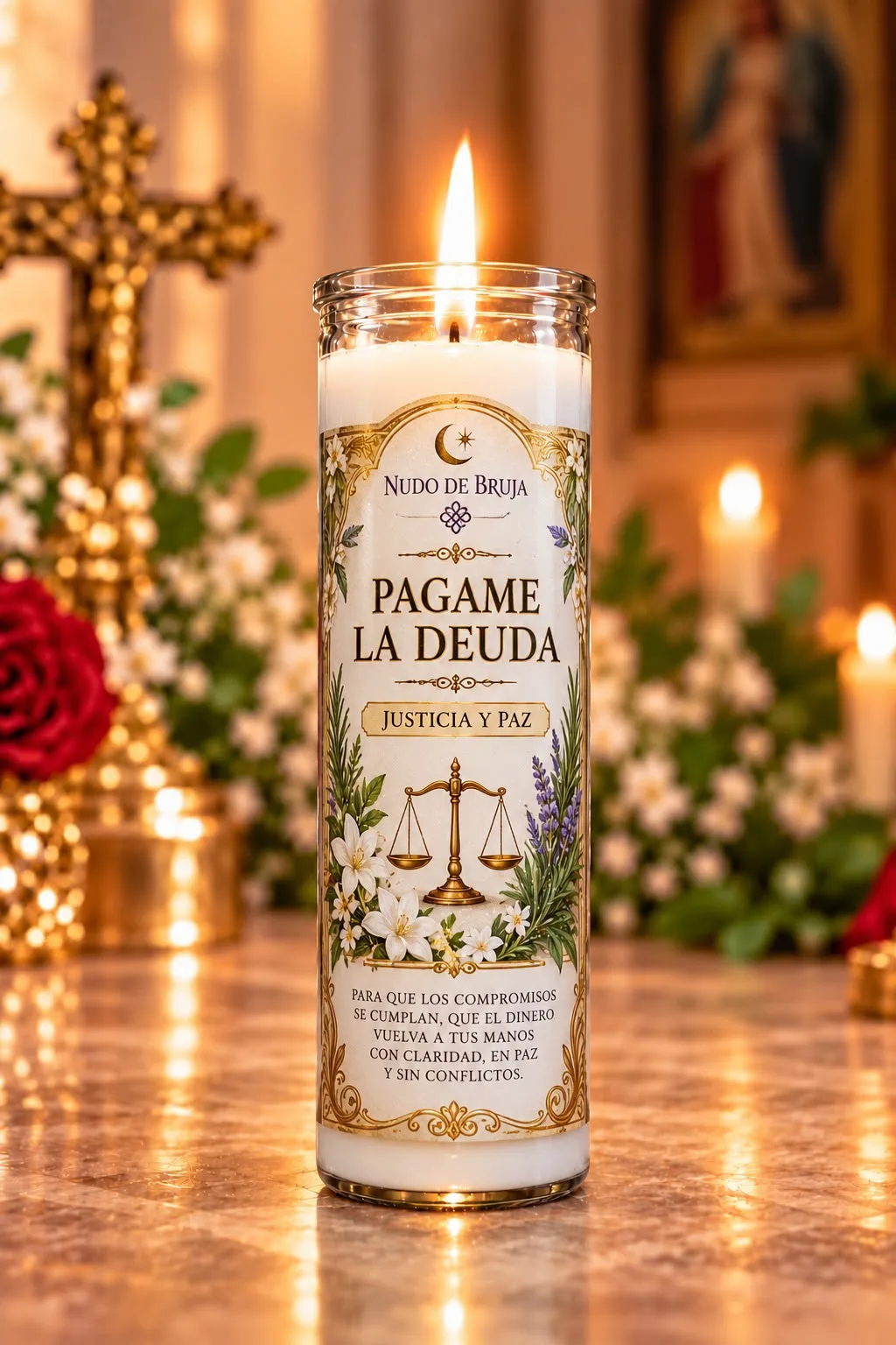 Veladora Págame La Deuda (blanca)