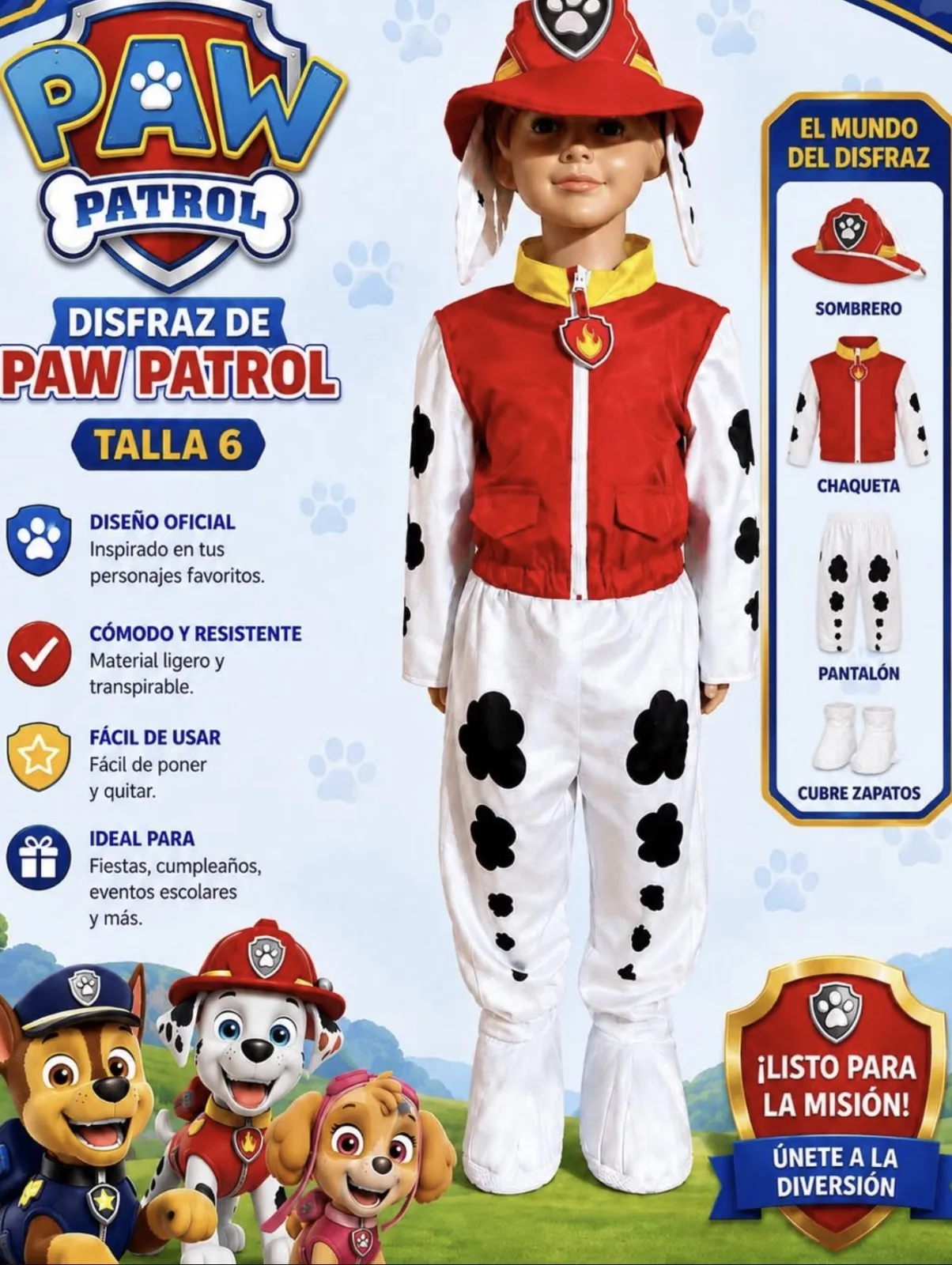 Traje de los paw patrol
