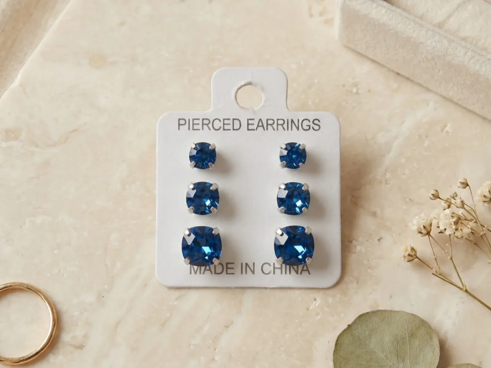 Set Trio Cristal Azul