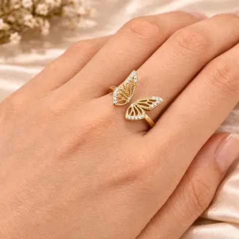Anillo Ajustable Mariposa Dorado