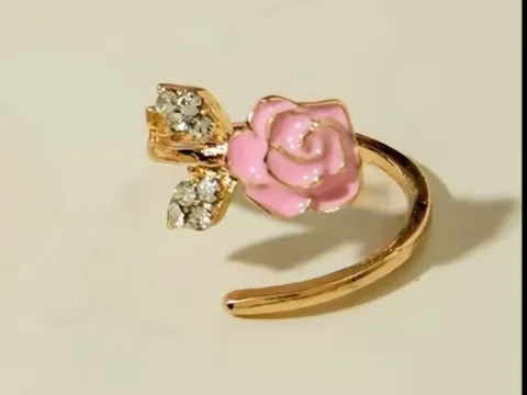 Anillo Ajustable "Rosa Esmaltada"